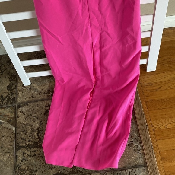 Laundry By Shelli Segal Hot Pink Split Front Sheath Formal Cocktail Gown Size 4 - Picture 7 of 16